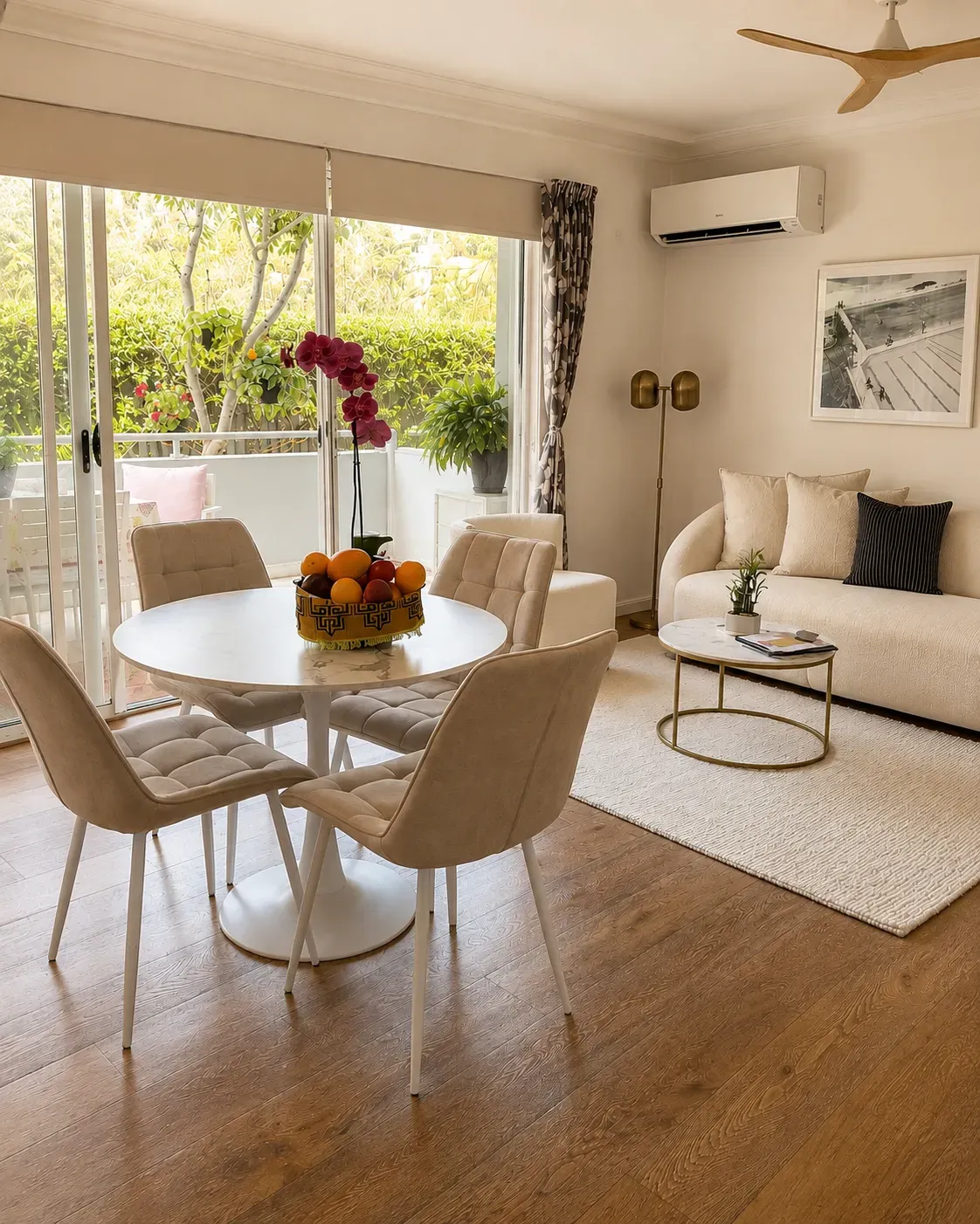 Living area of the off-market South Coogee apartment secured by LN Property Buyers, the Sydney buyers agency of Laura Nocera and Luis Lequerica